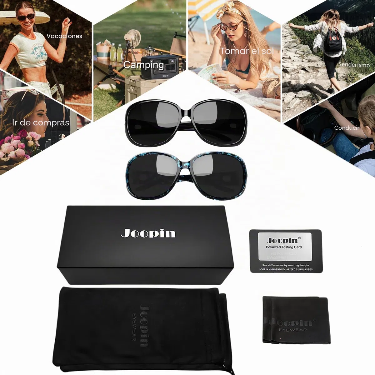 Joopin 2PCS Gafas de Sol Mujer Polarizadas Grandes Brillantes Modernas Elegantes Protección UV400