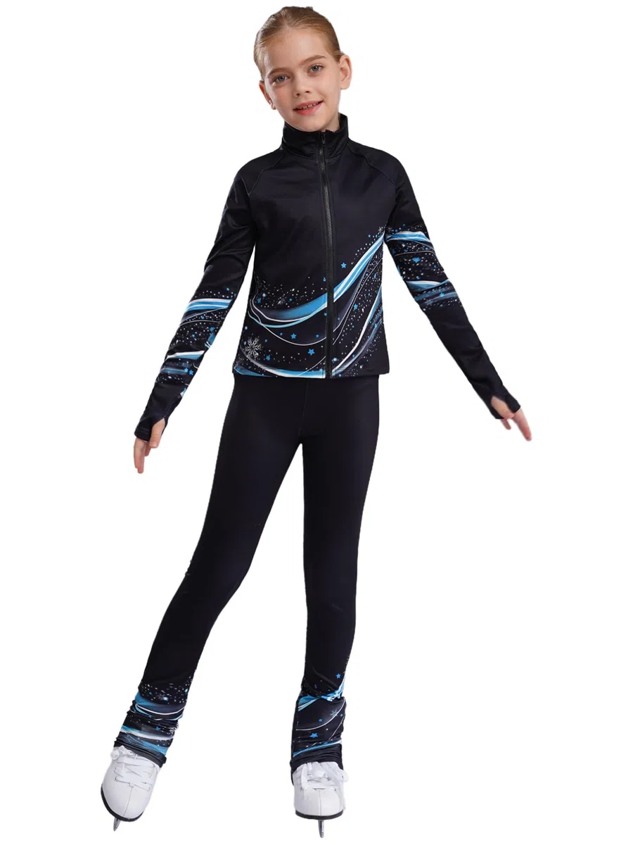 Aislor Chándal Deportivo Para Niñas Chaqueta Térmica Cálida Y Leggings De Patinaje Artístico Traje De Gimnasia Rítmica Entrenamiento
