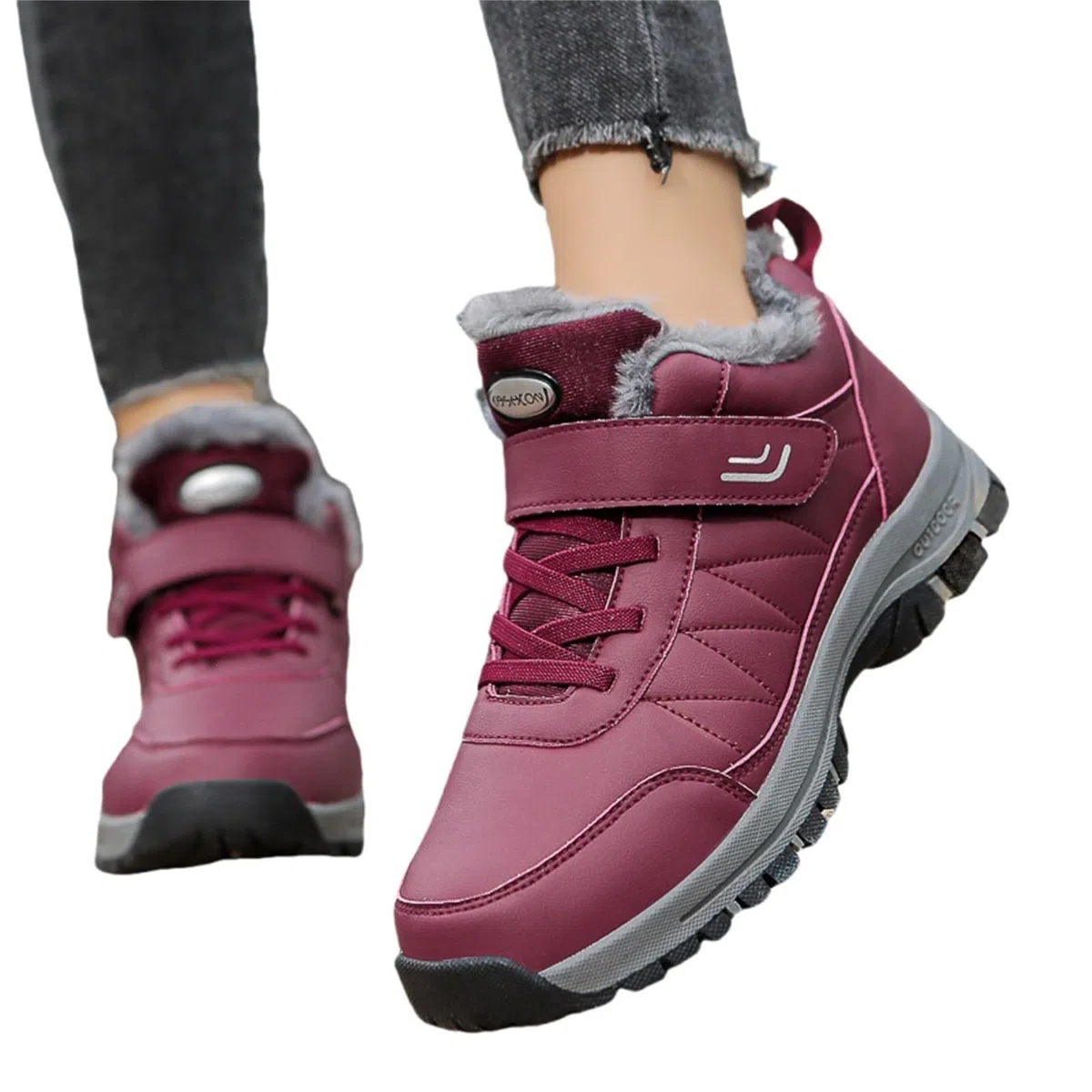 Generisch Zapatillas deportivas de invierno para hombre y mujer, botines cómodos, antideslizantes, ortopédicos, zapatos de invierno, ligeros, cortos, antideslizantes, botas anchas, botas cortas de