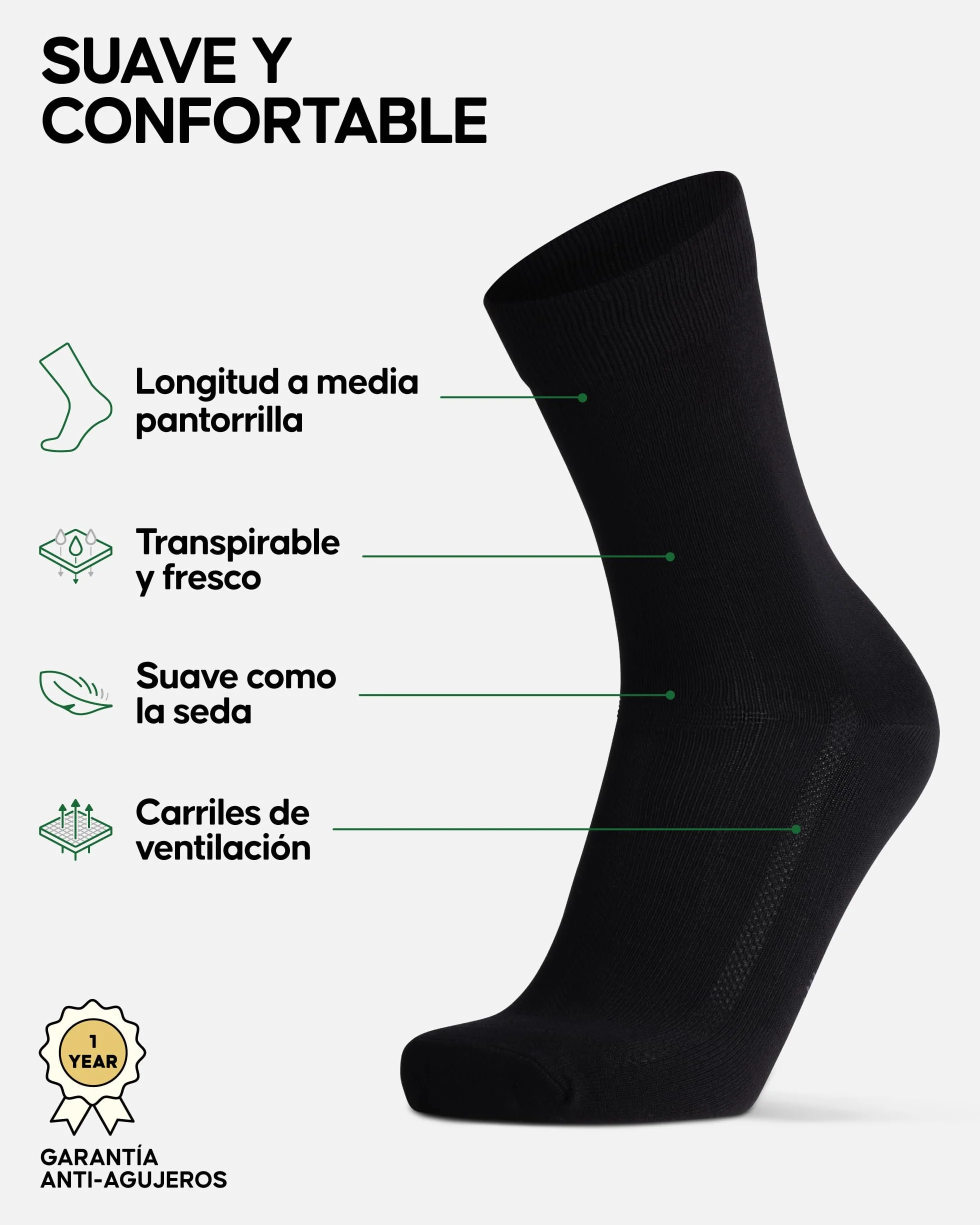 DANISH ENDURANCE Calcetines Casuales de Bambú Unisex, Suaves y Transpirables, Calcetines Ejecutivos para Hombre y Mujer, 6 Pack