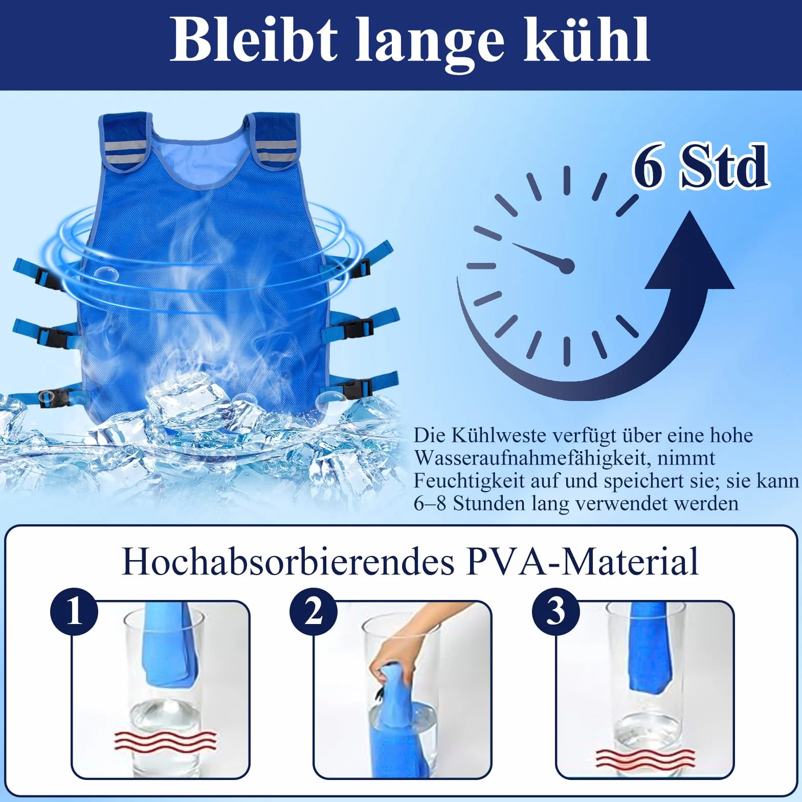 Chaleco Refrigerante,Chaleco Refrigerante Ajustable,Protección Contra el Calor del Verano,Refrigeración por Evaporación,Chaleco de Trabajo para Hombres y Mujeres que Trabajan al Aire Libre