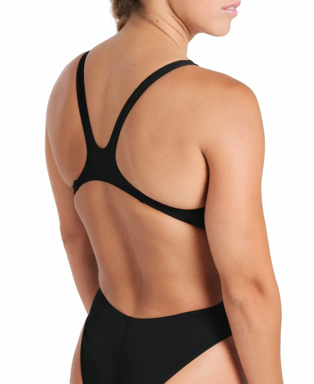 arena Solid Swim Tech Team Bañador de Una Pieza para Mujer, Secado Rápido, Bañador Deportivo en Tejido MaxLife Eco, Resistencia al Cloro y Protección UPF 50+ UV