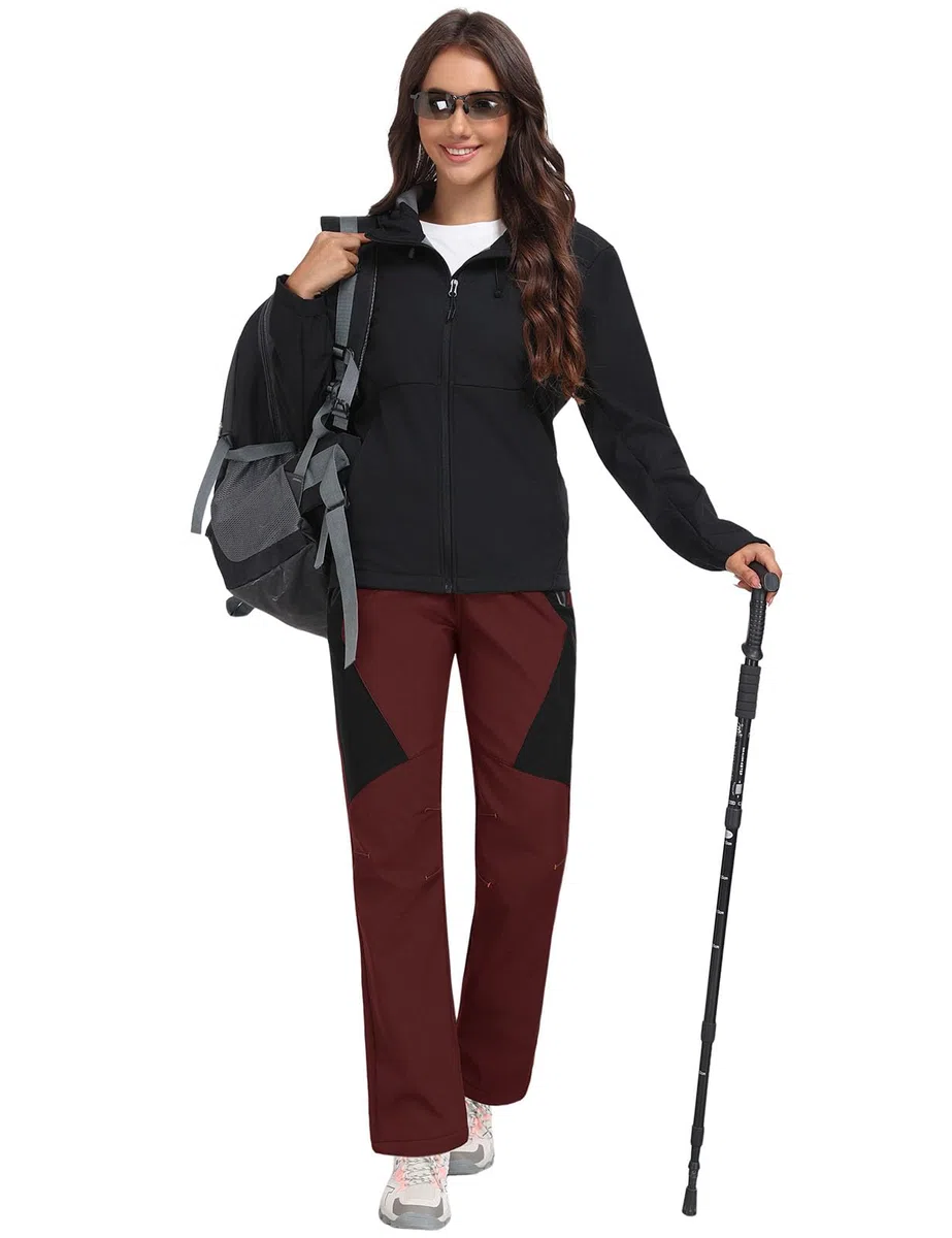 heekpek Pantalon Trekking Mujer Invierno Impermeables Pantalones Ski Pantalones Nieve Termicos Polar Forrado Aire Libre Pantalon para Senderismo Montaña Esqui