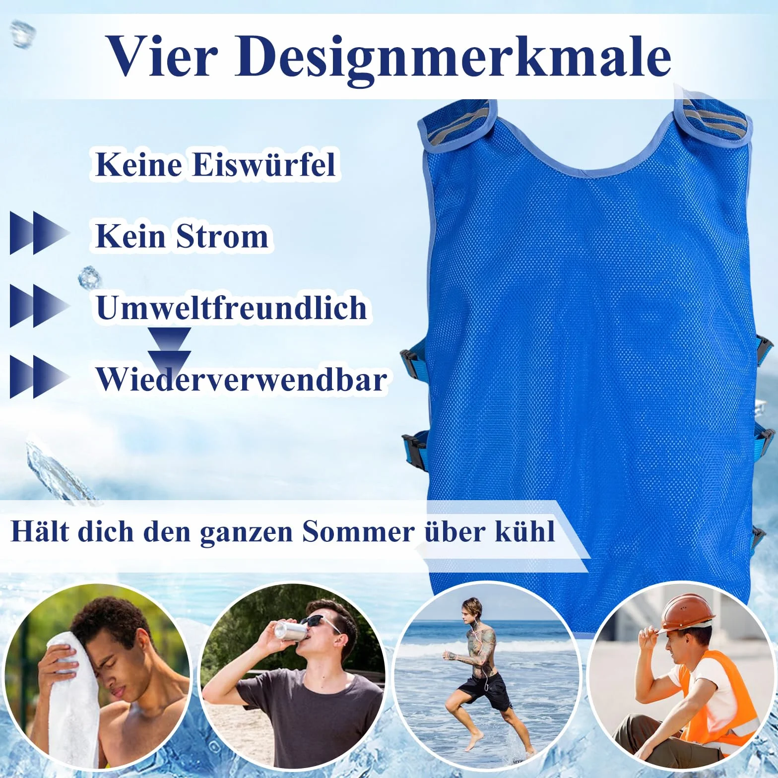 Chaleco Refrigerante,Chaleco Refrigerante Ajustable,Protección Contra el Calor del Verano,Refrigeración por Evaporación,Chaleco de Trabajo para Hombres y Mujeres que Trabajan al Aire Libre
