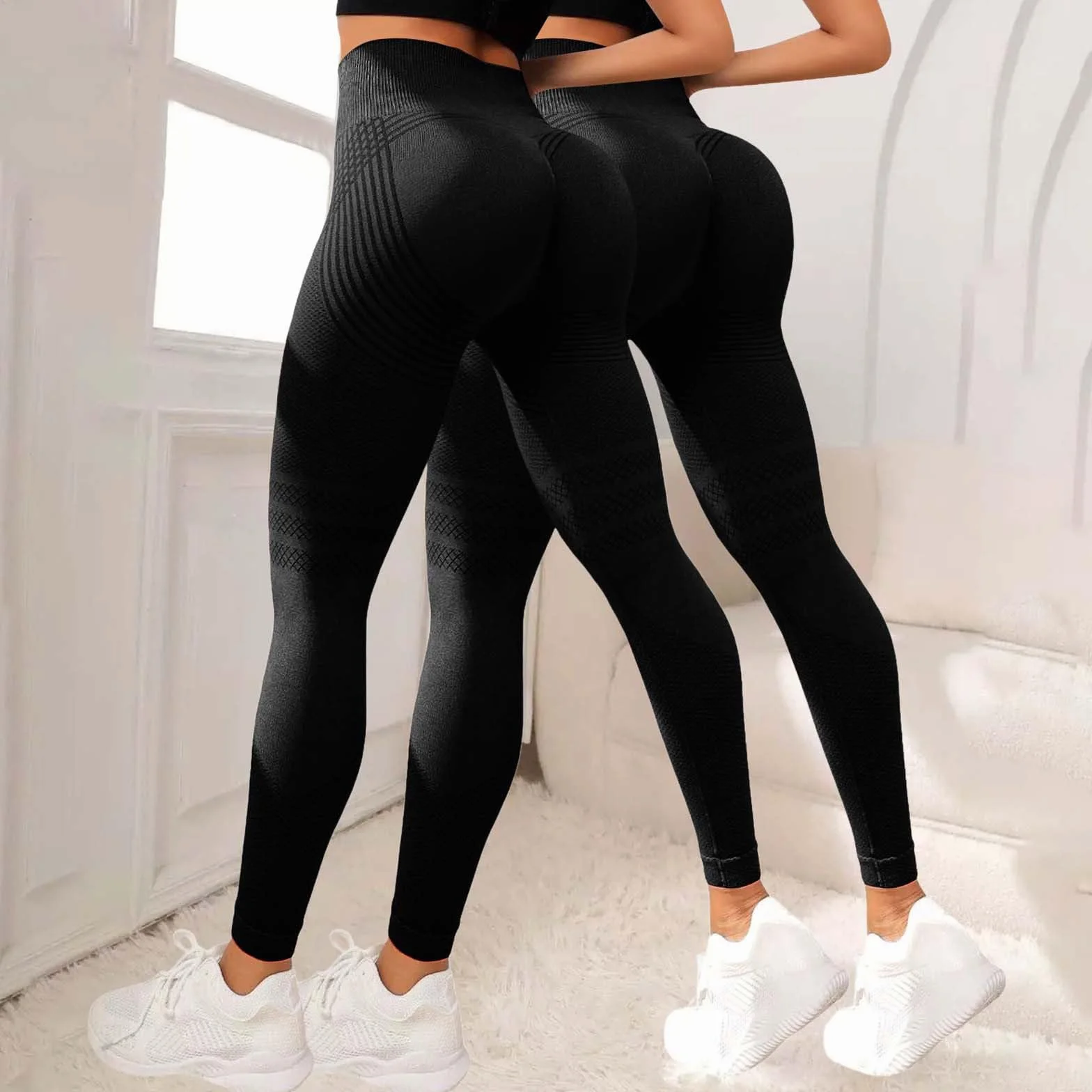 2 Pack Leggings 3D Anticelulíticos Mujer,Leggings Anticelulitis 3D Compresión Lipedema,Leggins Anti Celulitis Deportivos Push Up, Mallas Anticelulitis Mujer Reductores Lipedema