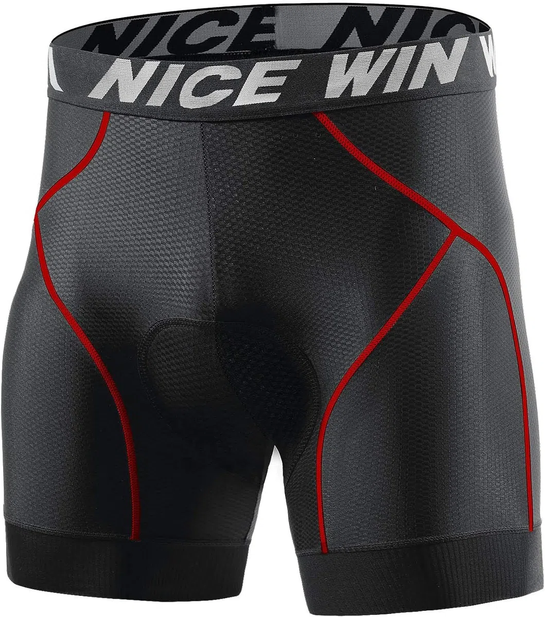 NICEWIN Ropa Interior de Ciclismo para Hombre Pantalones Cortos de compresión Acolchados en 3D MTB Bicicleta Bicicleta Motocicleta