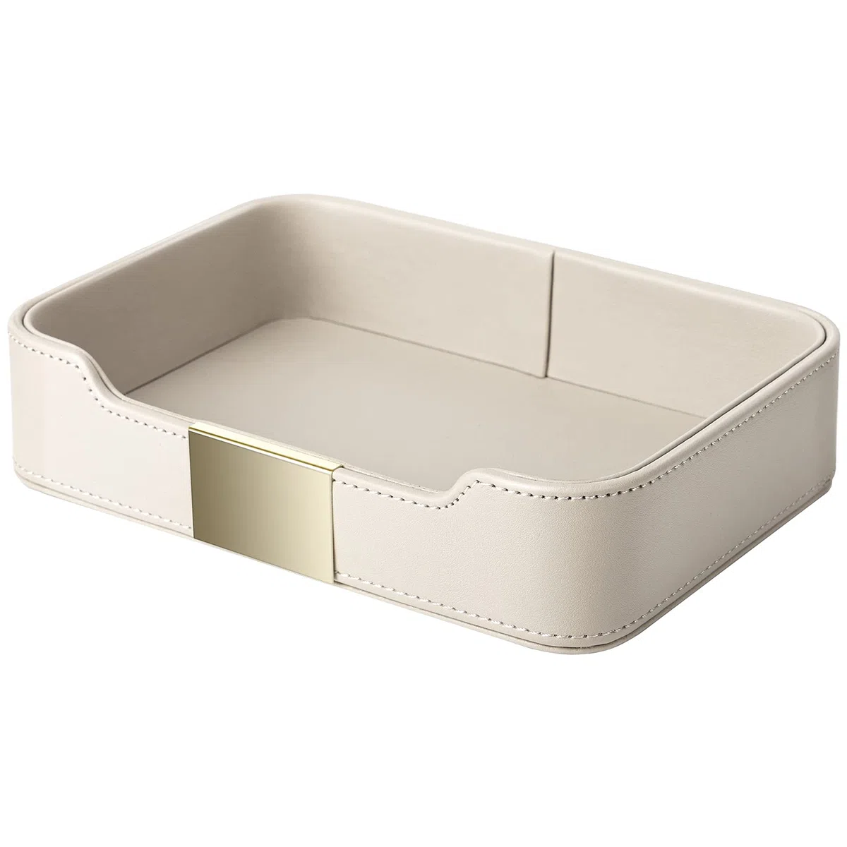 SANZIE Bandeja de Cuero de Lujo, Organizador de Escritorio, Bandeja Decorativa para Mesa de Entrada, para Guardar Joyas, Relojes, cosméticos, Llaves, teléfono, Cartera, Accesorios para el hogar y la
